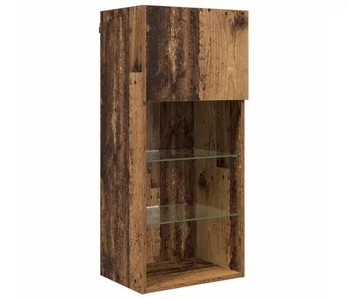 Tv Seinakapid Koos Led-Iga 5 Pcs Vana Puit 40,5 X 30 X 90 Cm