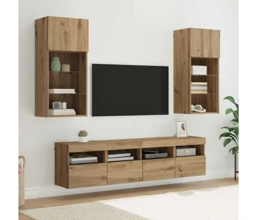 Tv Sienas Komplekti Ar Led 5 Pcs Artisānā Ozols Vidaxl