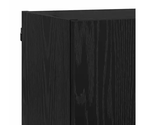 Tv Sienas Komplekti Ar Led 5 Pcs Melns Ozolkoks Vidaxl