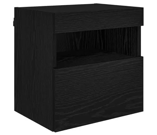 Tv Sienas Komplekti Ar Led 5 Pcs Melns Ozolkoks Vidaxl