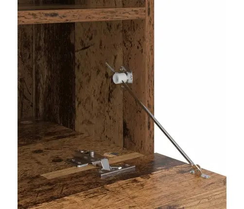 Telerikapp Led -Ribatuledega 7 Pcs Vana Puit Tehispuit