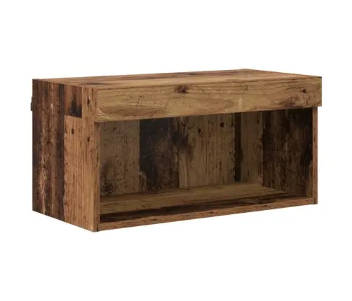 Telerikapp Led -Ribatuledega 7 Pcs Vana Puit Tehispuit