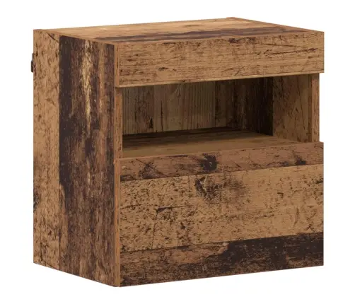 Telerikapp Led -Ribatuledega 7 Pcs Vana Puit Tehispuit