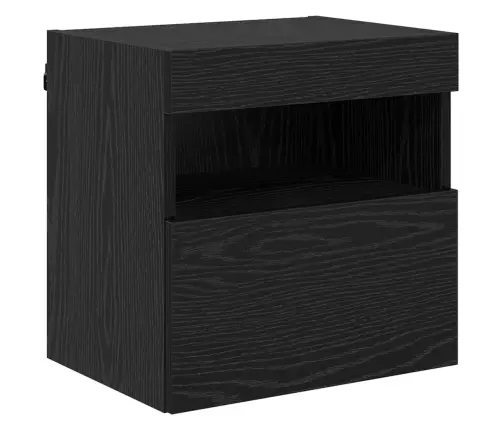 Televizoriaus Spintelė 7 Pcs Juodas Ąžuolas Apdirbta Mediena