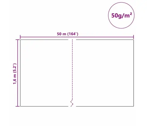 Sals Aizsardzības Augu Flīss Balts 50 X 1,6 M Nesintētā Auduma Vidaxl