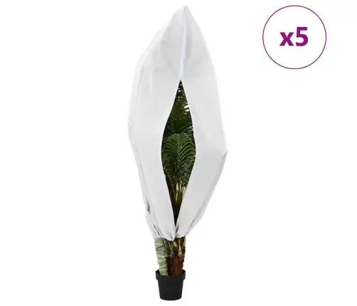 Salu Aizsargājošie Augu Plēves Pārklāji 5 Pcs Balts Vidaxl