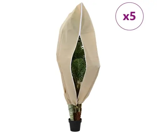 Salu Aizsargājošie Augu Plēves Pārklāji 5 Pcs Bēša 1,8 X 1,2 M Vidaxl