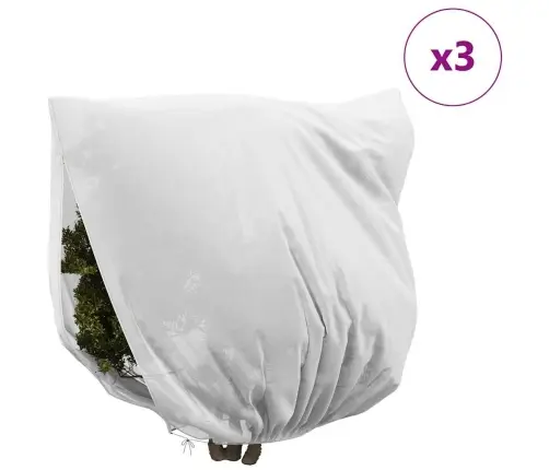 Salu Aizsargājošie Augu Plēves Pārklāji 3 Pcs Balts Vidaxl