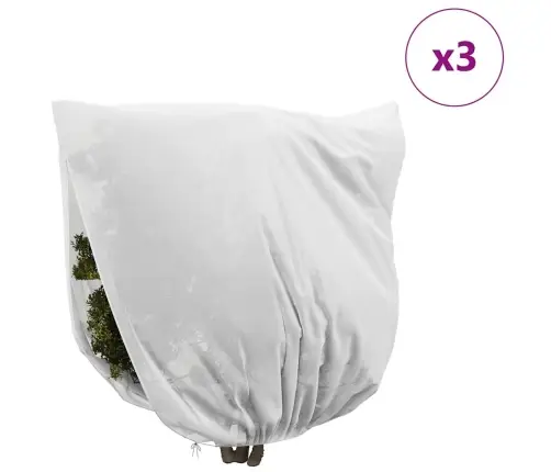 Salu Aizsargājošie Augu Plēves Pārklāji 3 Pcs Balts Vidaxl