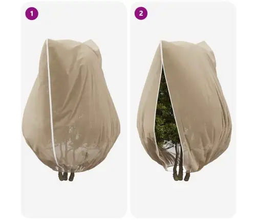 Salu Aizsargājošie Augu Plēves Pārklāji 3 Pcs Bēša 2,4 X 2 M Vidaxl