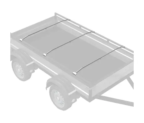 Tentų Laikiklis Priekaboms 3 Pcs Sidabro 130-210 Cm Aliuminis