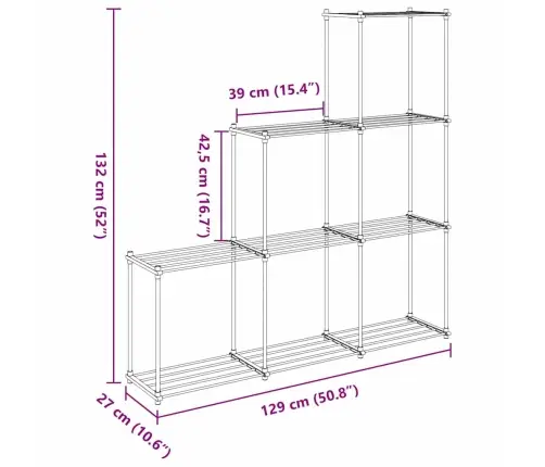 Uzglabāšanas Plaukts Ar Plauktu Balts 43 X 27 X 90 Cm Alumīnijs Vidaxl