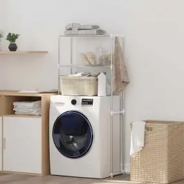 Veļas Mašīnas Plaukts Balts 70 X 27 X 136 Cm Alumīnijs Vidaxl