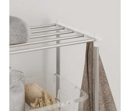 Veļas Mašīnas Plaukts Balts 70 X 27 X 136 Cm Alumīnijs Vidaxl