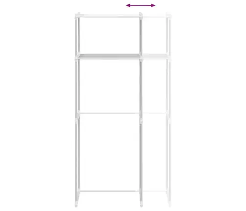 Veļas Mašīnas Plaukts Balts 70 X 27 X 136 Cm Alumīnijs Vidaxl