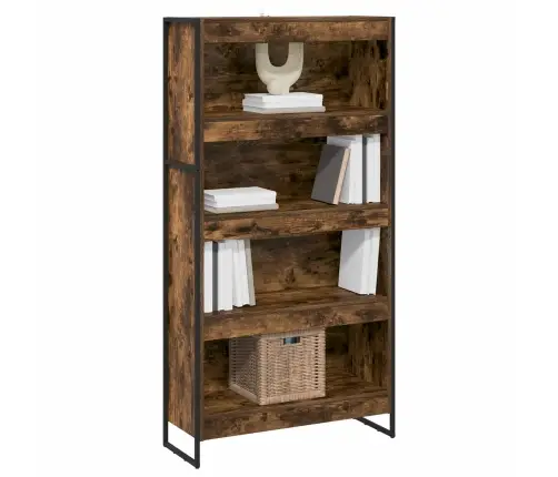 Knygų Spinta 2 Pcs Dūminis Ąžuolas 80 X 30 X 155 Cm