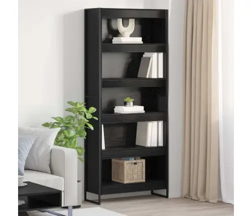 Raamaturiiul 2 Pcs Must Tamm 80 X 30 X 155 Cm Tehispuit