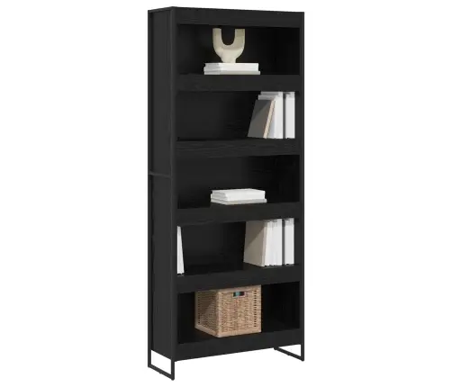 Raamaturiiul 2 Pcs Must Tamm 80 X 30 X 155 Cm Tehispuit