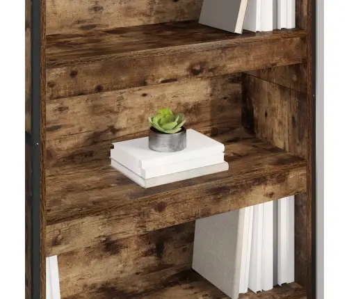 Knygų Spinta 2 Pcs Dūminis Ąžuolas 80 X 30 X 155 Cm