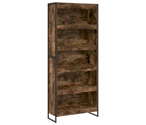 Knygų Spinta 2 Pcs Dūminis Ąžuolas 80 X 30 X 155 Cm