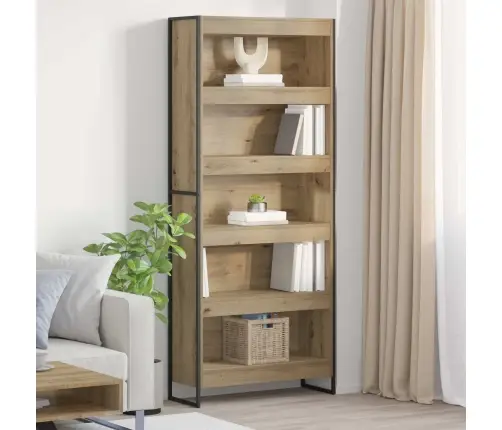 Grāmatplaukts 2 Pcs Mākslīgā Ozola 80 X 30 X 155 Cm Vidaxl