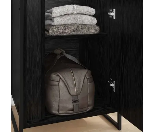 Skapjis 2 Pcs Melns Ozolkoks 50 X 50 X 200 Cm Inženierijas Koks Vidaxl