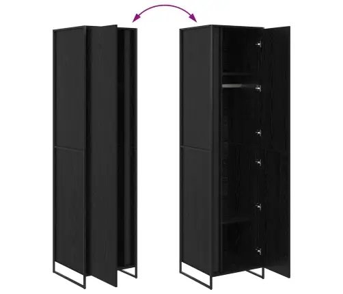 Skapjis 2 Pcs Melns Ozolkoks 50 X 50 X 200 Cm Inženierijas Koks Vidaxl