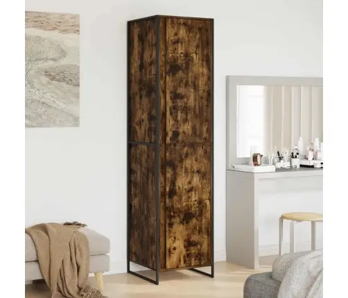 Skapjis 2 Pcs Dūmu Ozols 50 X 50 X 200 Cm Inženierijas Koks Vidaxl