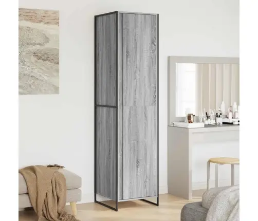 Skapjis 2 Pcs Pelēks Sonoma 50 X 50 X 200 Cm Inženierijas Koks Vidaxl