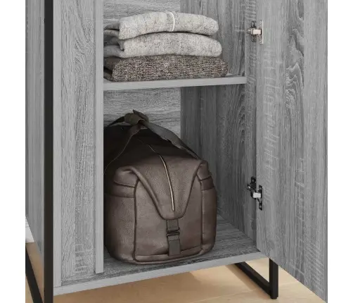 Skapjis 2 Pcs Pelēks Sonoma 50 X 50 X 200 Cm Inženierijas Koks Vidaxl