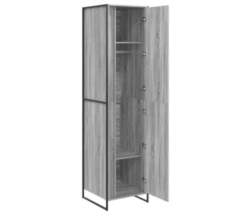 Skapjis 2 Pcs Pelēks Sonoma 50 X 50 X 200 Cm Inženierijas Koks Vidaxl