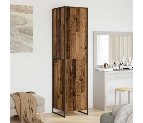 Riidekapp Uksega 2 Pcs Vana Puit 50 X 50 X 200 Cm Tehispuit