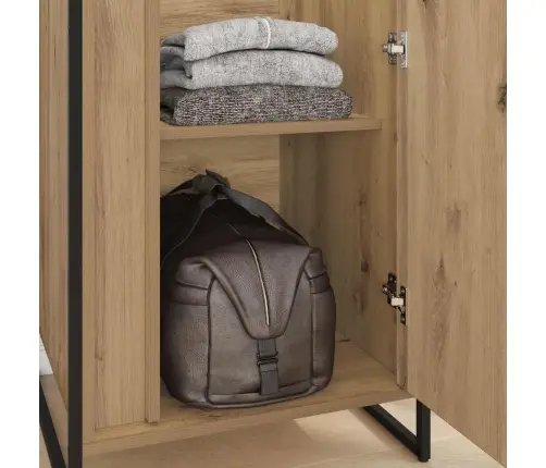 Skapjis 2 Pcs Mākslīgā Ozola 50 X 50 X 200 Cm Inženierijas Koks Vidaxl