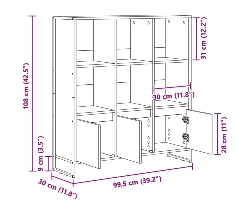 Knygų Spinta 2 Pcs Dūminis Ąžuolas 99,5 X 30 X 108,5 Cm