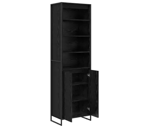 Augstās Skapji 2 Pcs Melns Ozolkoks 60 X 36 X 300 Cm Vidaxl