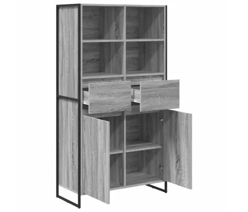 Puse 2 Pcs Pelēks Sonoma 81 X 36 X 150.5 Cm Inženierijas Koks Vidaxl