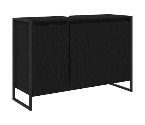 Vannitoa Mööbleset Sahtliga Riiuliga Uksega Must Tamm Tehispuit