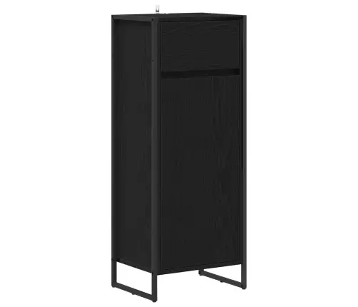 Vannitoa Mööbleset Sahtliga Riiuliga Uksega Must Tamm Tehispuit