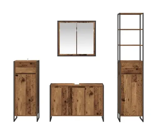 Vannitoa Mööbleset Sahtliga Riiuliga Uksega Vana Puit Tehispuit