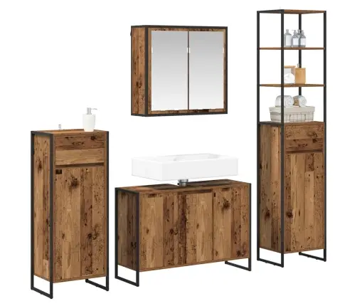 Vannitoa Mööbleset Sahtliga Riiuliga Uksega Vana Puit Tehispuit