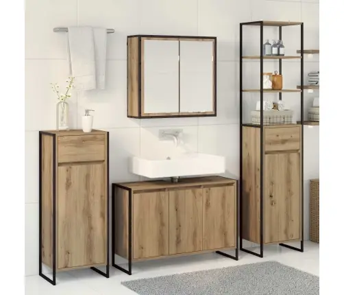 Vannitoa Mööbleset Sahtliga Riiuliga Käsitööpuu Tehispuit