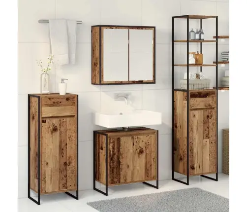 Vannas Istabas Mēbeļu Komplekts Vecs Koks Inženierijas Koks Vidaxl