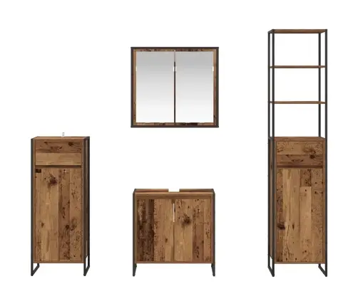 Vannas Istabas Mēbeļu Komplekts Vecs Koks Inženierijas Koks Vidaxl