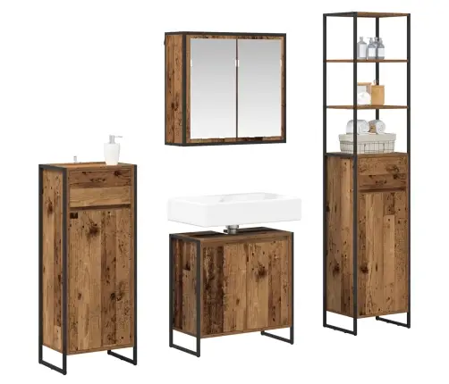 Vannas Istabas Mēbeļu Komplekts Vecs Koks Inženierijas Koks Vidaxl