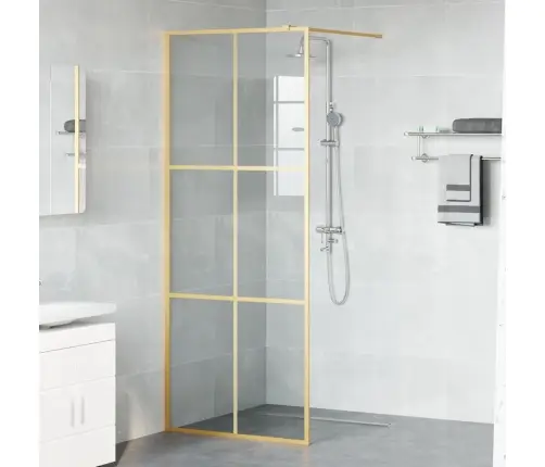 Ieejas Dušas Siena Zelts 80 X 195 Cm Rūdīts Stikls Vidaxl