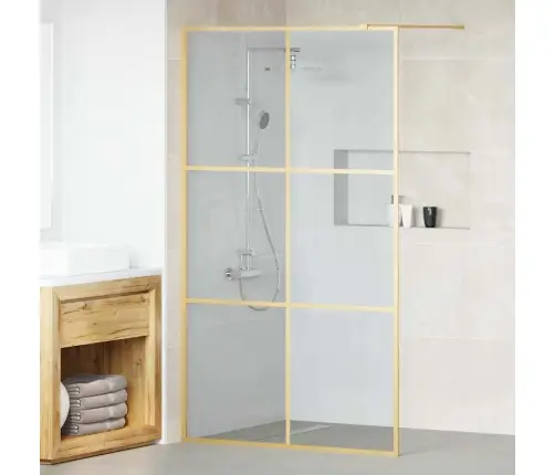 Ieejas Dušas Siena Zelts 115 X 195 Cm Rūdīts Stikls Vidaxl