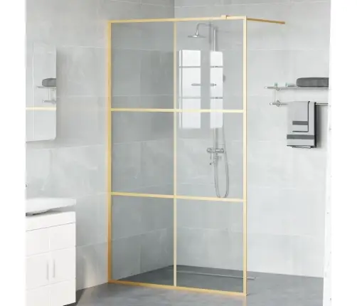 Ieejas Dušas Siena Zelts 115 X 195 Cm Rūdīts Stikls Vidaxl