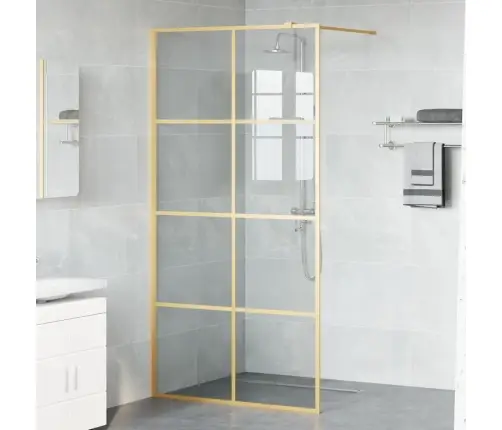 Ieejas Dušas Siena Zelts 100 X 195 Cm Rūdīts Stikls Vidaxl