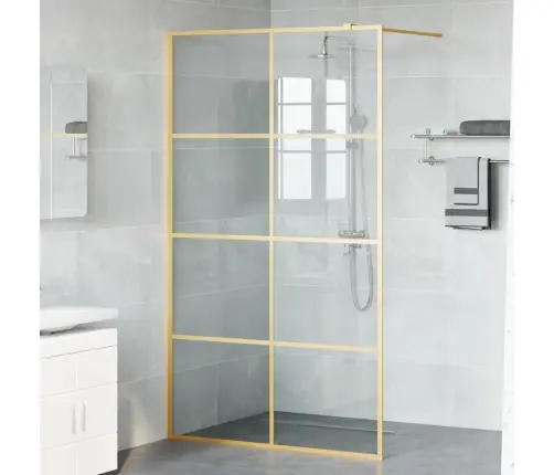Ieejas Dušas Siena Zelts 115 X 195 Cm Rūdīts Stikls Vidaxl