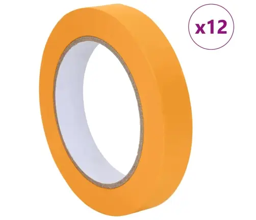 Gleznotāja Maskēšanas Lentes 12 Pcs Dzeltena 19Mm X 50M Papīrs Vidaxl